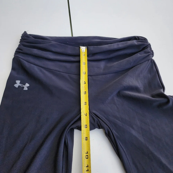 Under Armour Womens Heatgear Compression Black Capri Leggings Rutched Active M - Picture 6 of 9